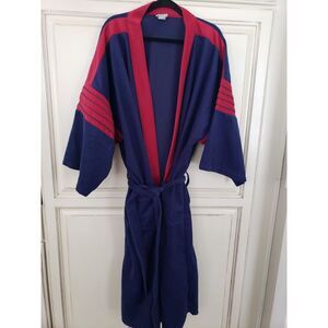 Men's Saddlebrook Robe Open Front L/xl‎ One Size Burgundy Blue